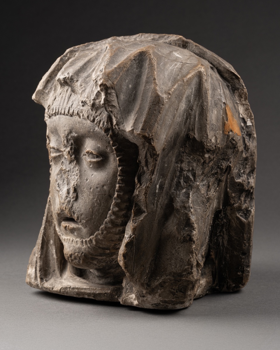 Head Of A Holy Woman  - Burgundy, Circa 15th Century -photo-3