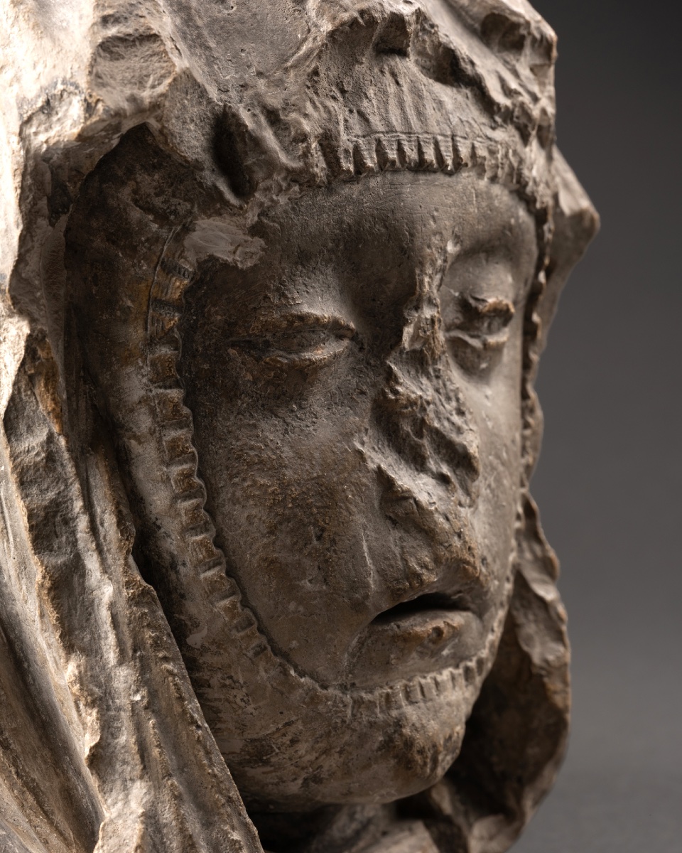 Head Of A Holy Woman  - Burgundy, Circa 15th Century -photo-1
