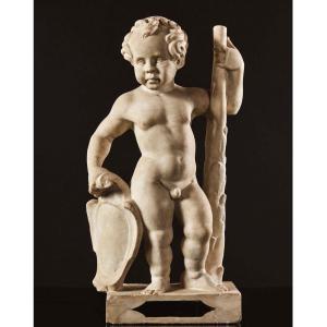 Hercules As A Child Holding A Coat Of Arms  - Northern Italy, 17th Century