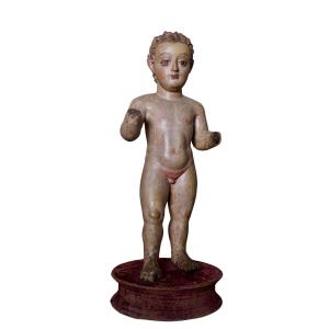 Enfant Jésus sculpté en ronde-bosse - Ombrie, première moitié du XVI siècle