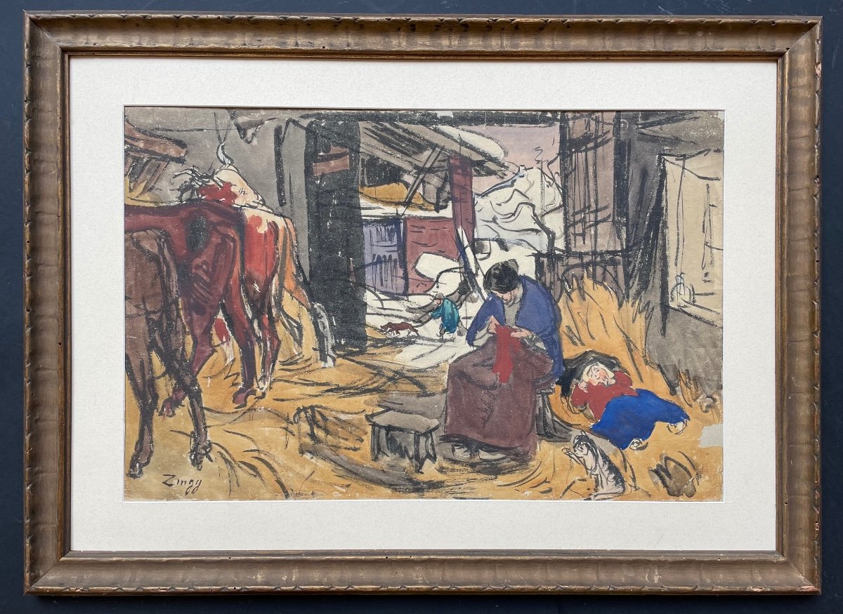 Aquarelle De Jules Zingg (1882-1942)  - Jura