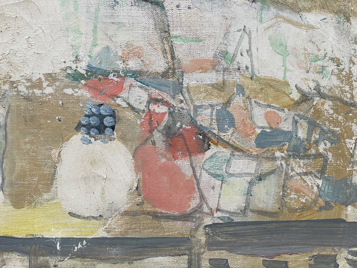 Pierre Lesieur (1922-2011) Oil On Canvas Etretat Normandy-photo-3