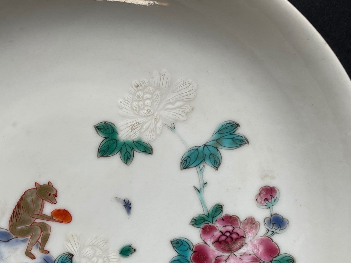 China XVIII° Rare Signature Porcelain Plate With Six Characters In A Double Circle-photo-3