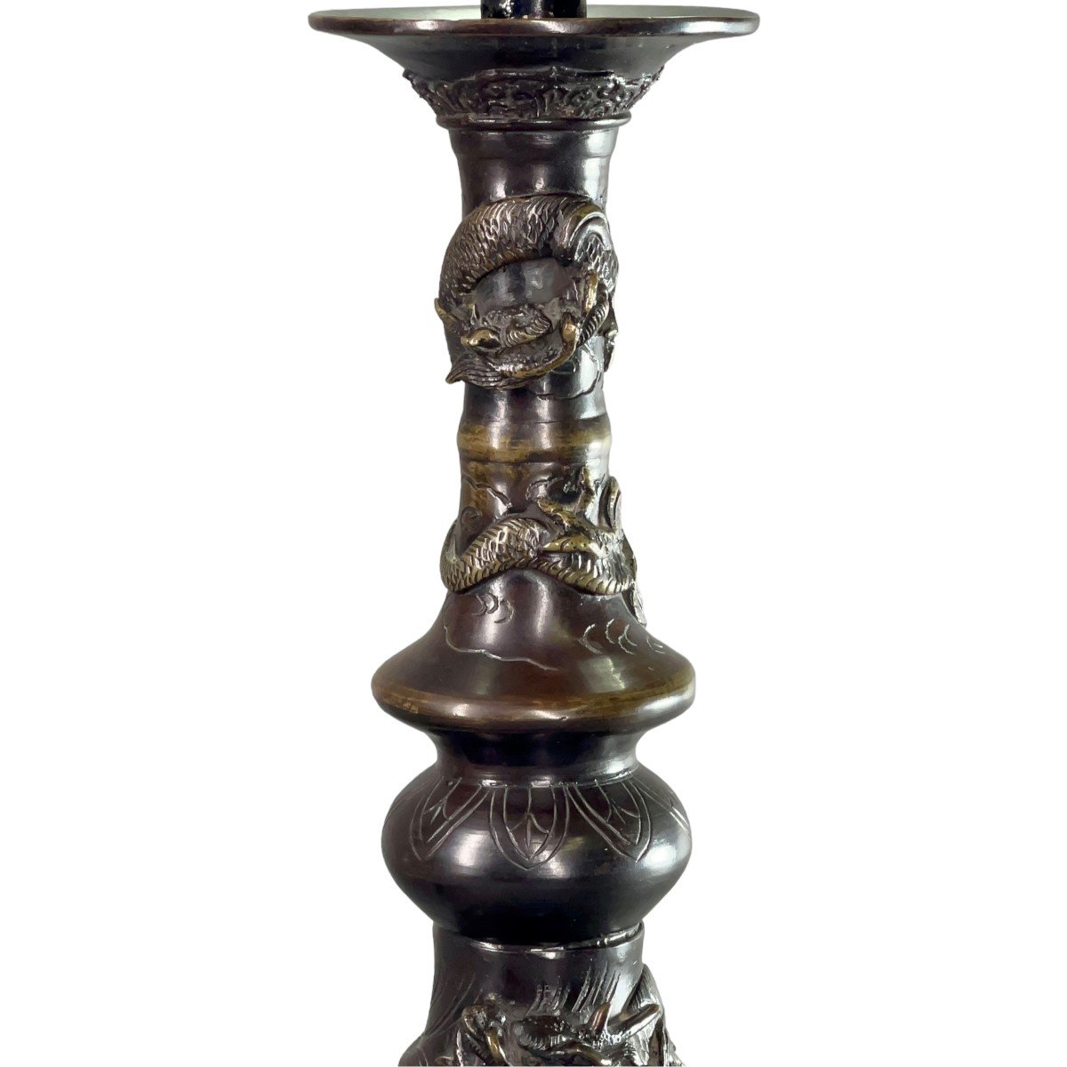 Lamp Base In Asian Bronze-photo-4