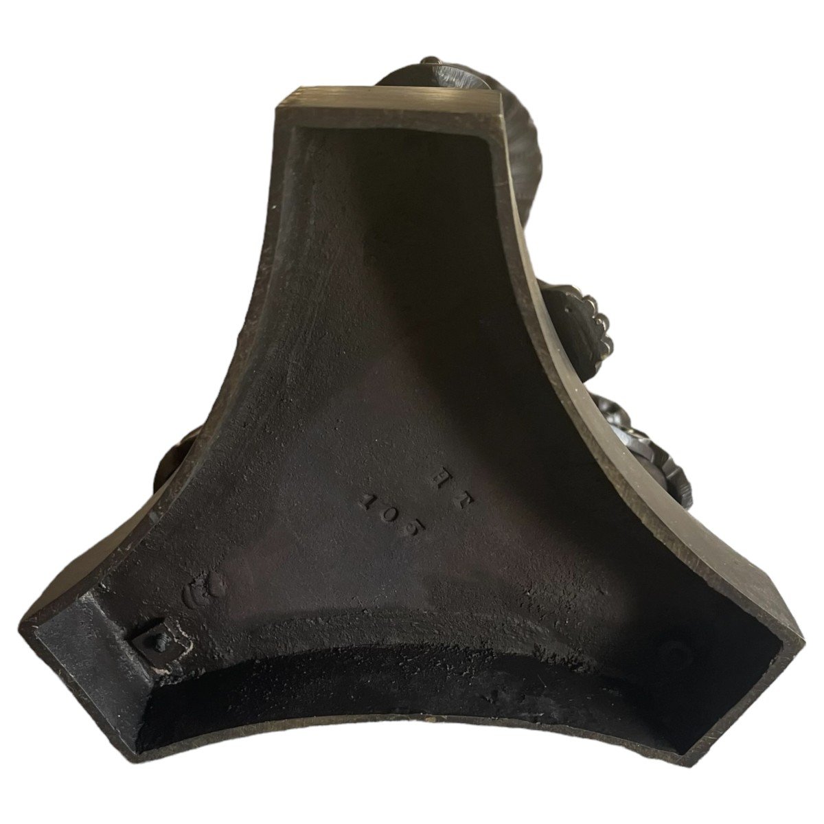 Paire De Bougeoir Restauration Patine Brune Et Dorée-photo-2