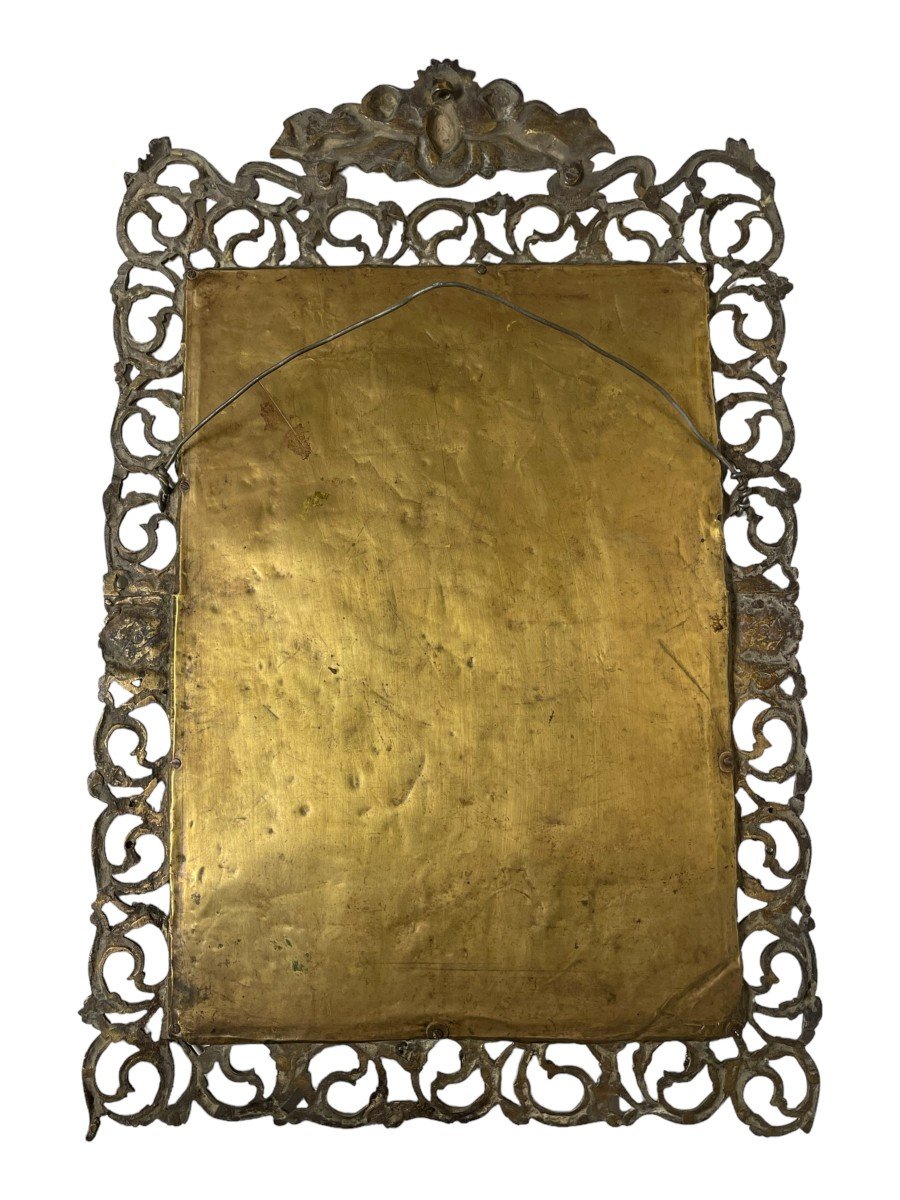 Petit Miroir Napoléon III En Bronze-photo-2