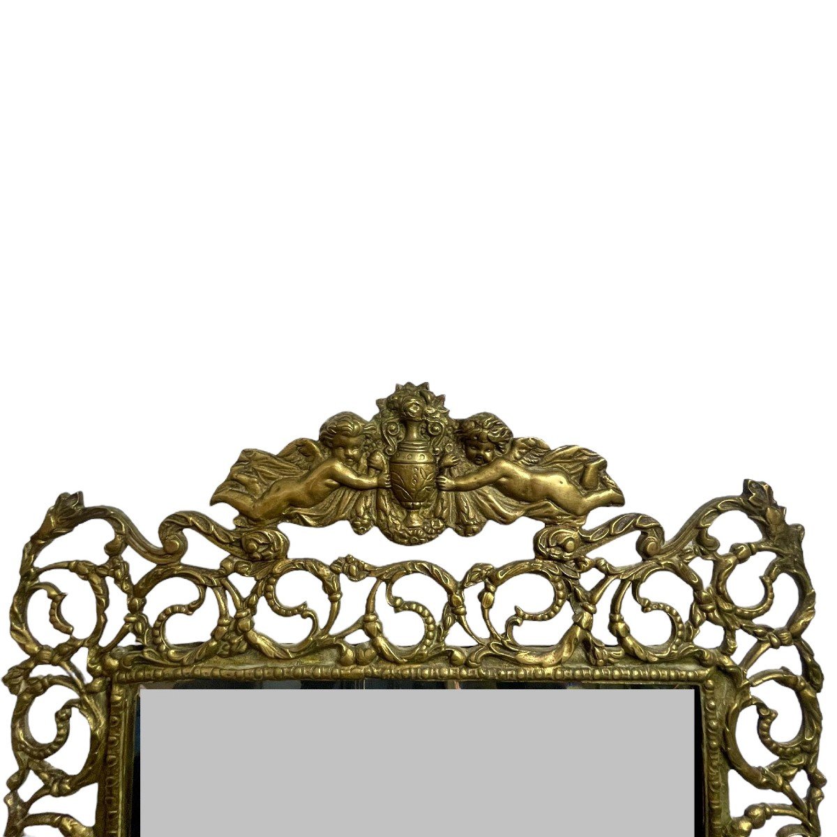Petit Miroir Napoléon III En Bronze-photo-4