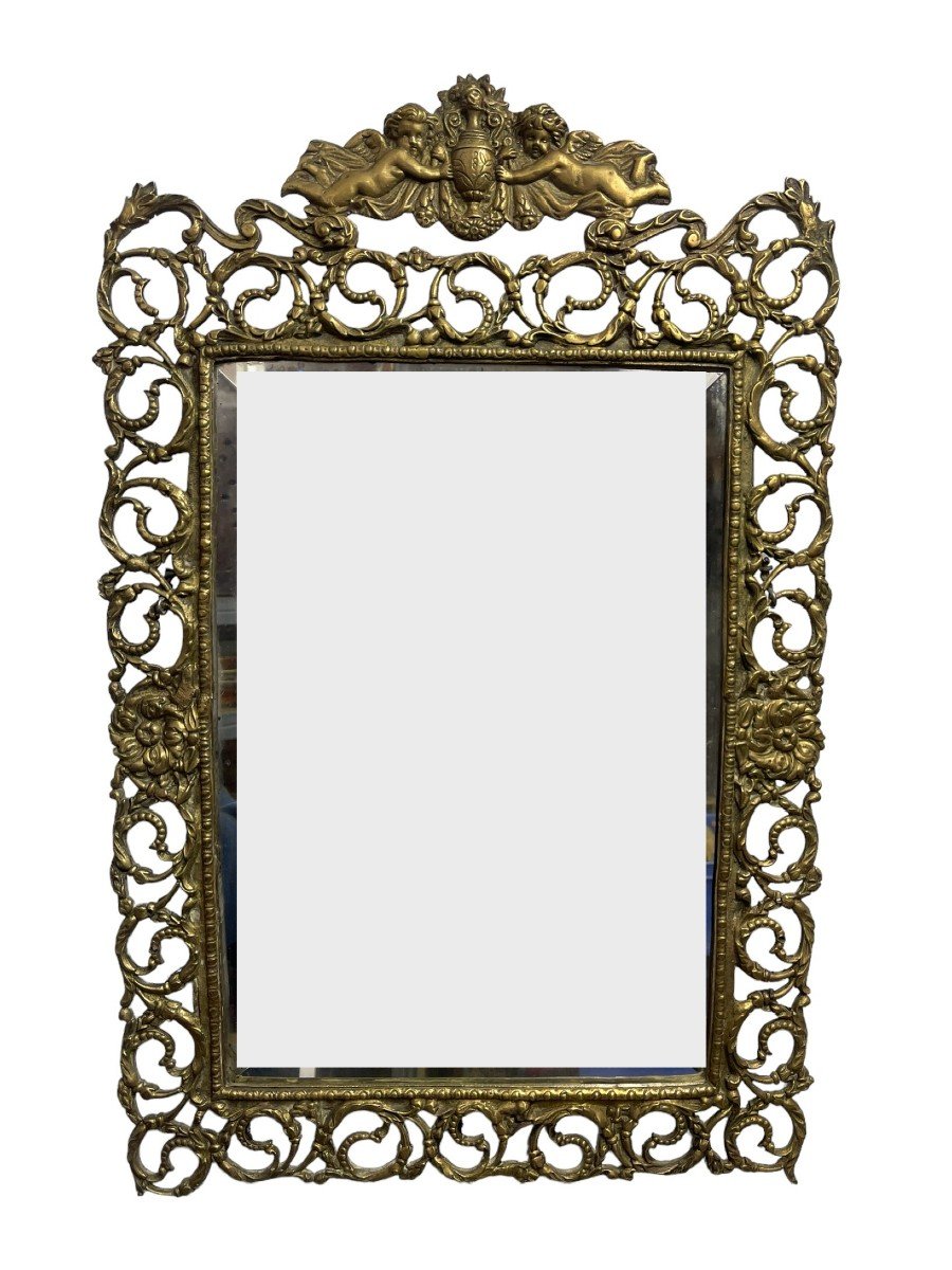 Small Napoleon III Bronze Mirror