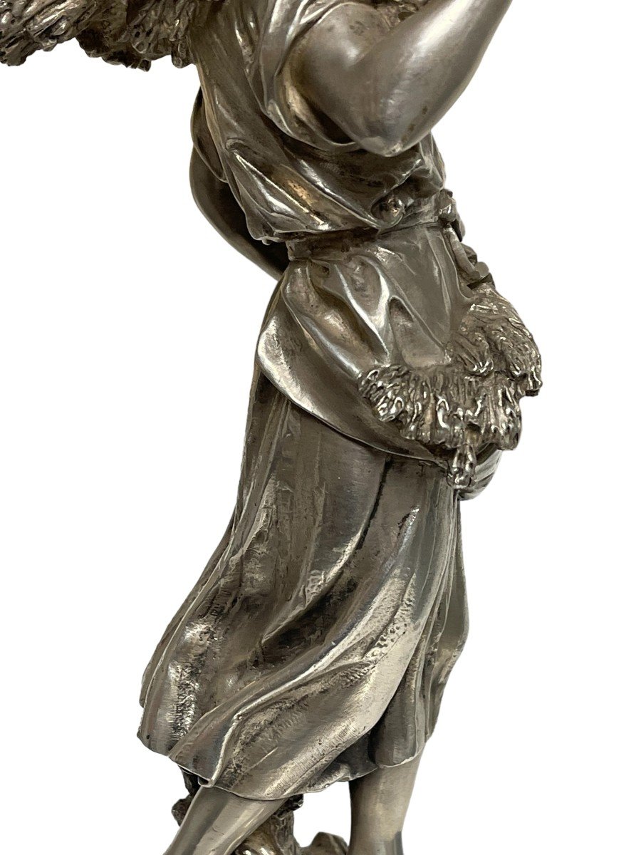 Bronze Argenté Christofle, Trophée Agricole XIXème Siècle -photo-2