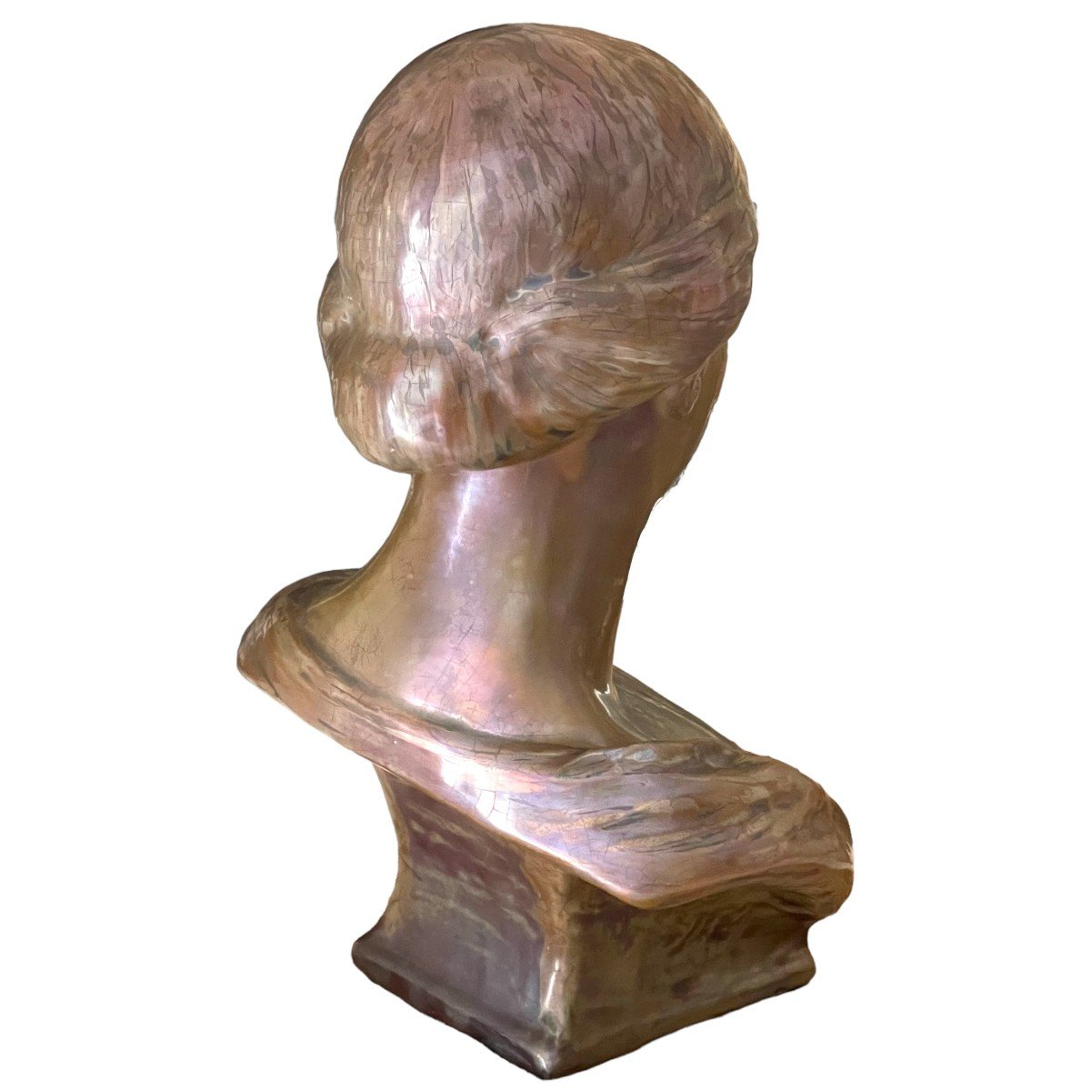 Buste De jeune Femme à l'antique  Signé Clément Massier-photo-4