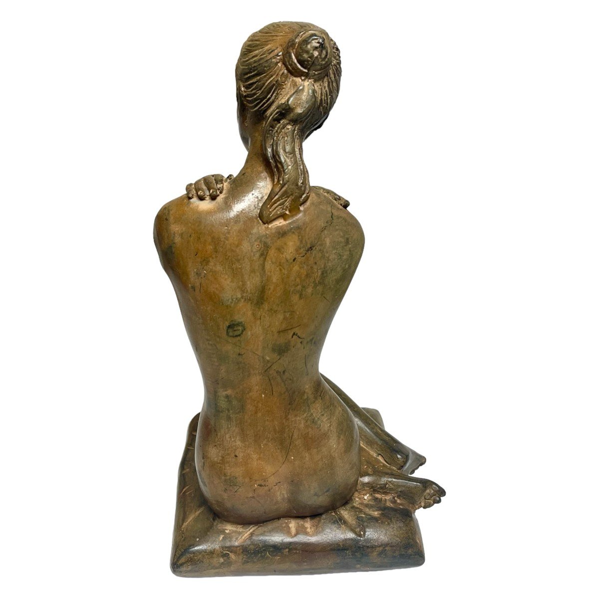 Bronze d'Une Jeune Femme Nue Signé Pierre Chenet-photo-1
