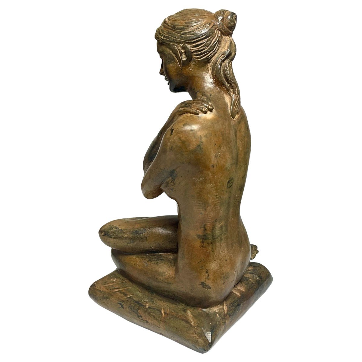 Bronze d'Une Jeune Femme Nue Signé Pierre Chenet-photo-2