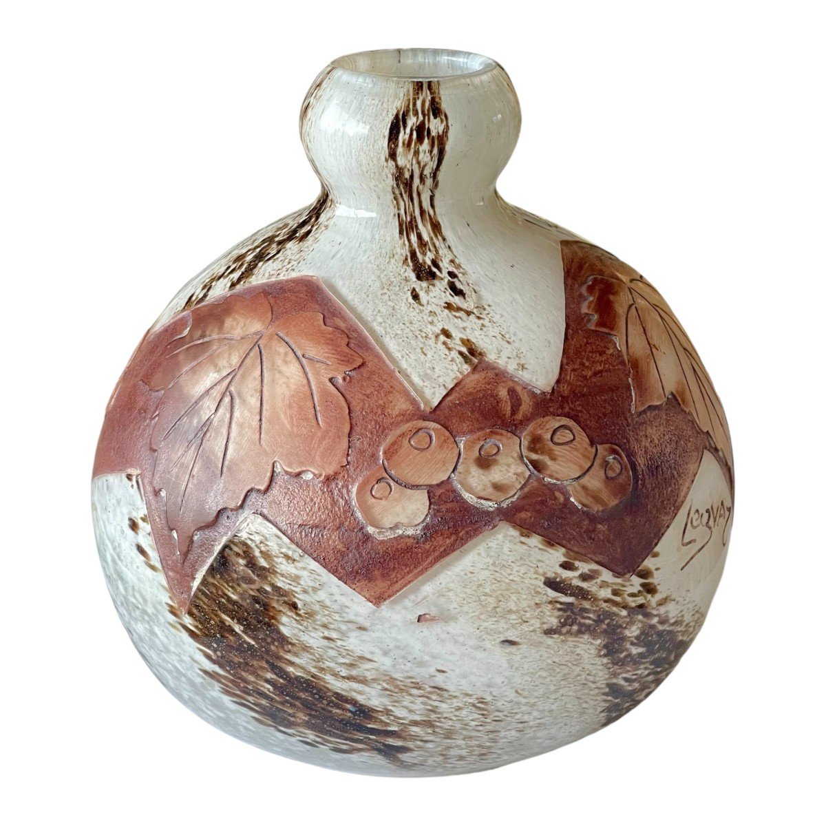 Vase Boule Signé Legras-photo-2