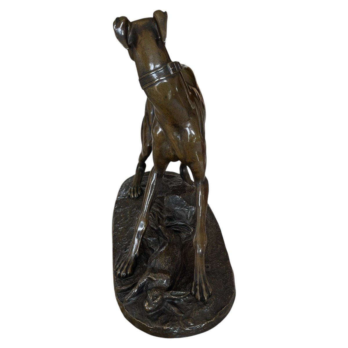 Animal Bronze Théodore Gechter - Bronze Greyhound - Bronze Dog - Hunting Bronze-photo-1