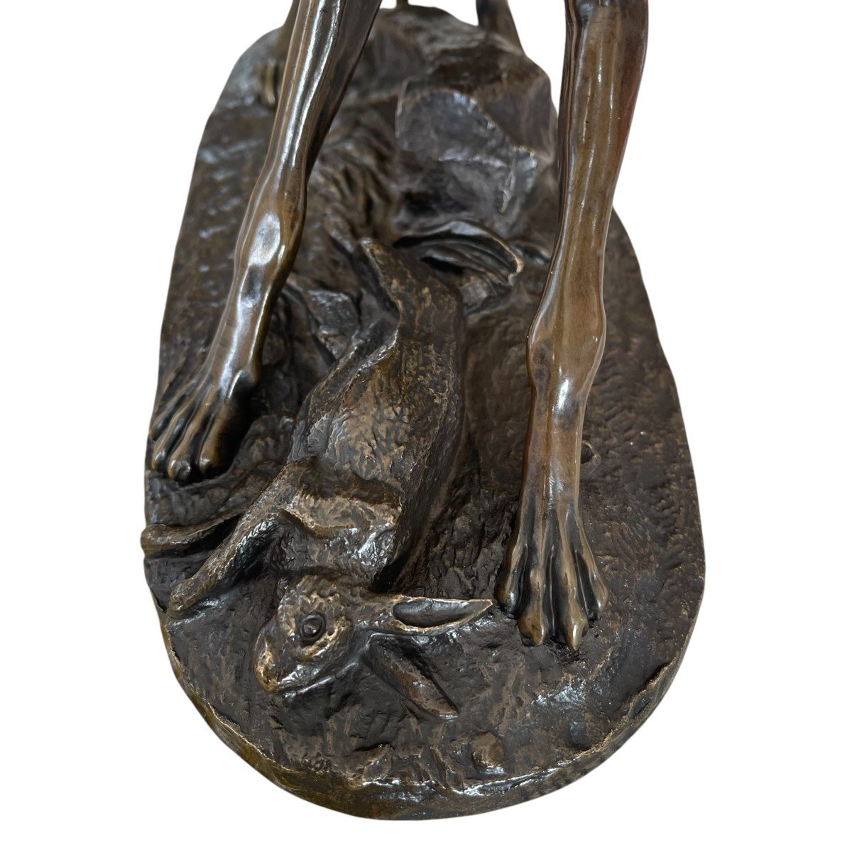Animal Bronze Théodore Gechter - Bronze Greyhound - Bronze Dog - Hunting Bronze-photo-2