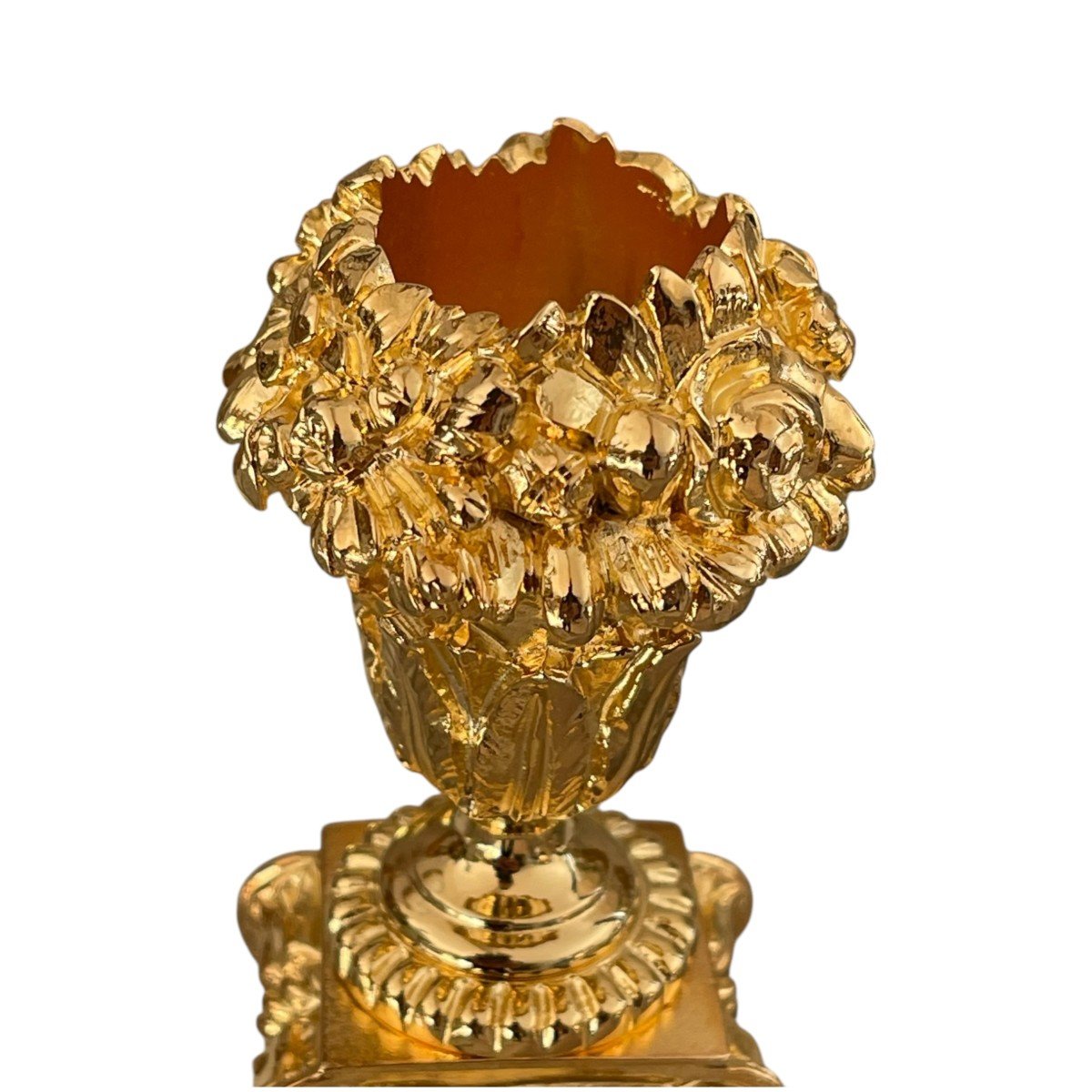 Pair Of Louis XVI Candlesticks In Gilt Bronze, Height: 21cm-photo-4