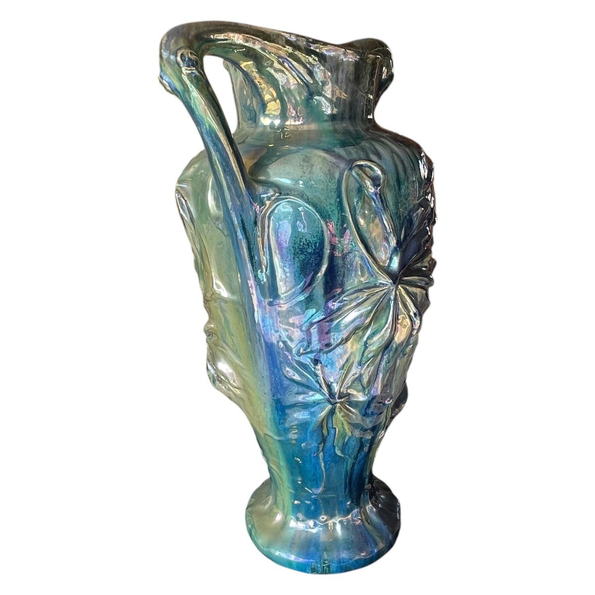 Large Amphora Vase By Albert Schneider - Virginia Creeper-photo-2