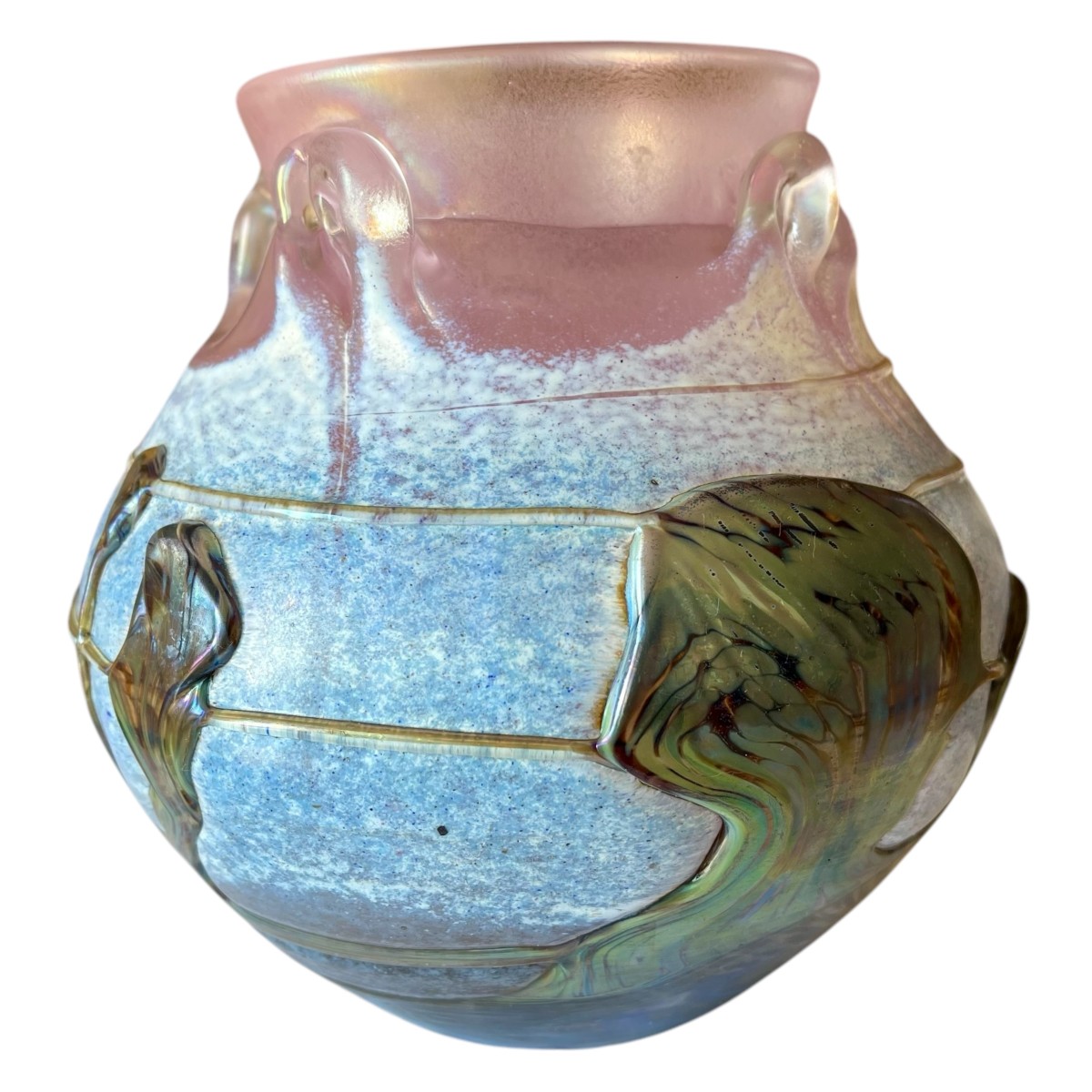 Vase Au Motifs Abstraits Signé Jean Claude Novaro-photo-3