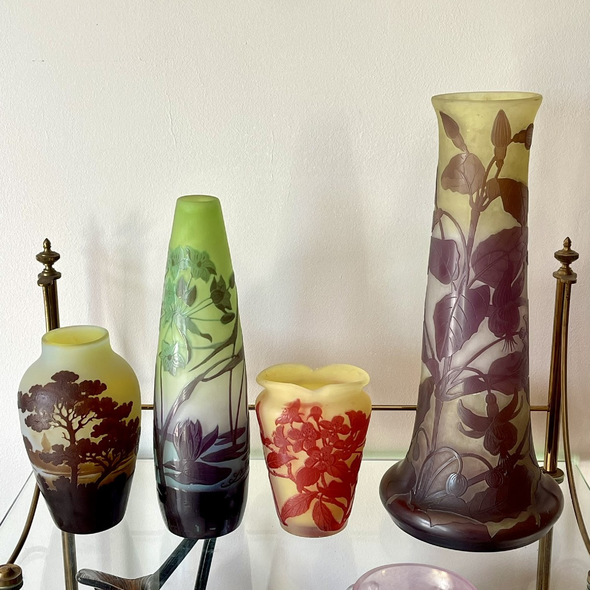 Gallé Vase With Apple Blossoms - Height 13 Cm-photo-7