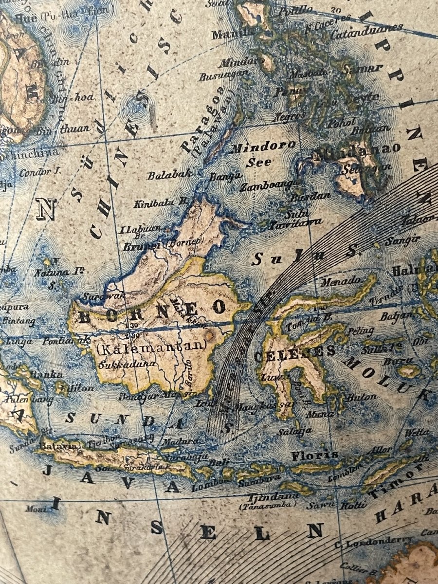 Globe terrestre ancien de C. Adami, révisé par H. Kiepert, Berlin 1881-photo-5