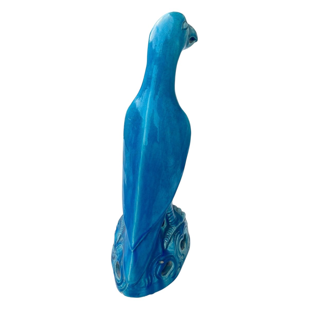 Perroquet en porcelaine 40 cm marque Kangxi - XIXème siècle Dynastie Quing-photo-4