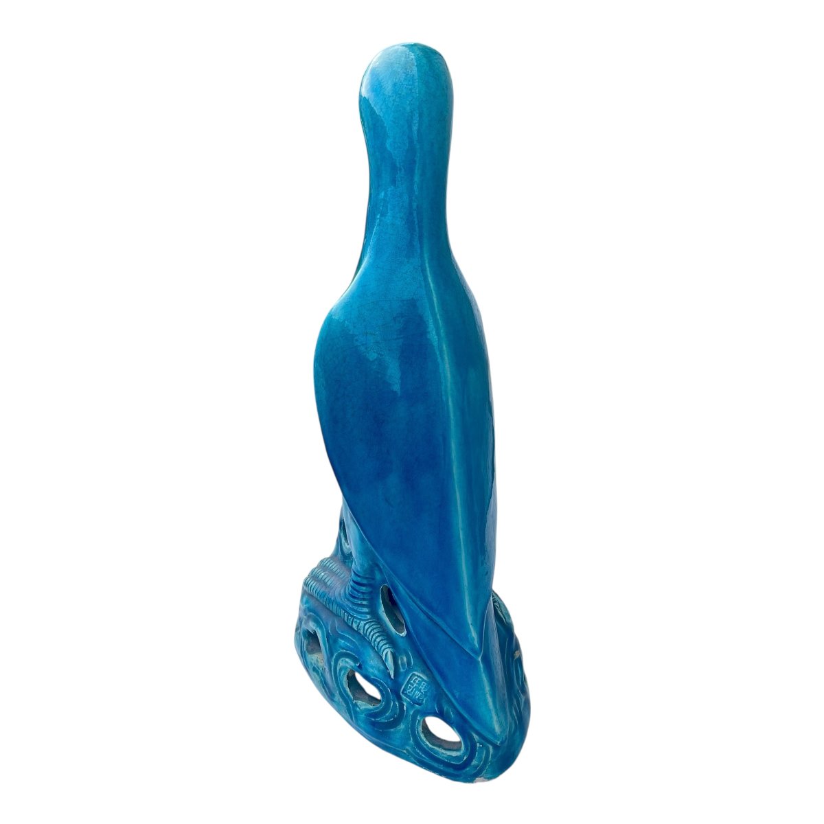 Perroquet en porcelaine 40 cm marque Kangxi - XIXème siècle Dynastie Quing-photo-1