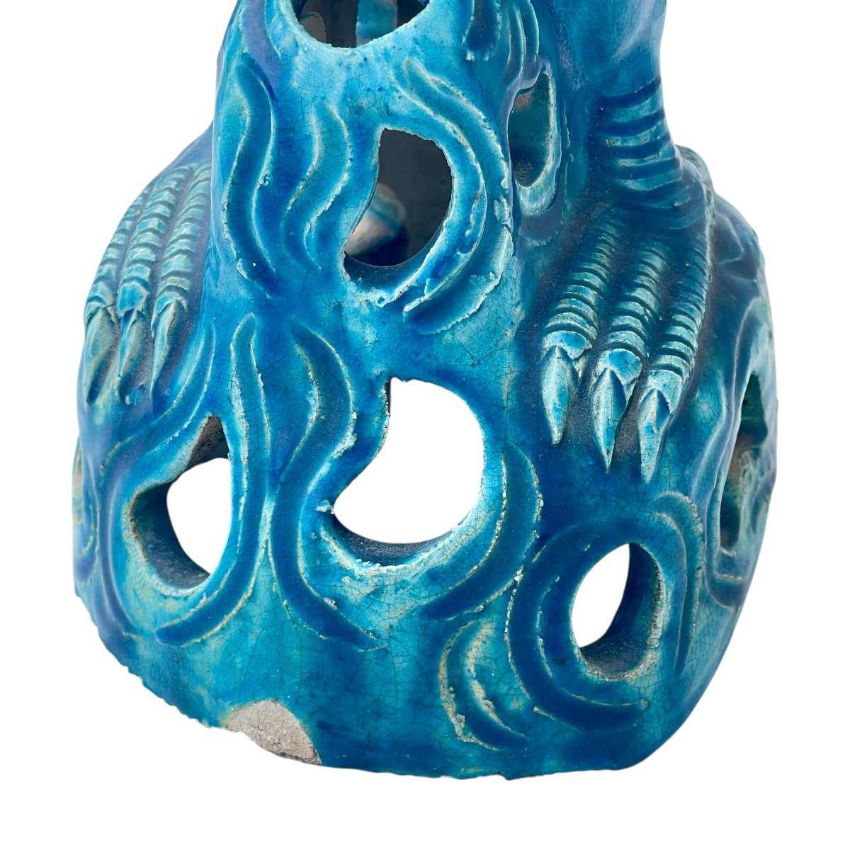 Perroquet en porcelaine 40 cm marque Kangxi - XIXème siècle Dynastie Quing-photo-4