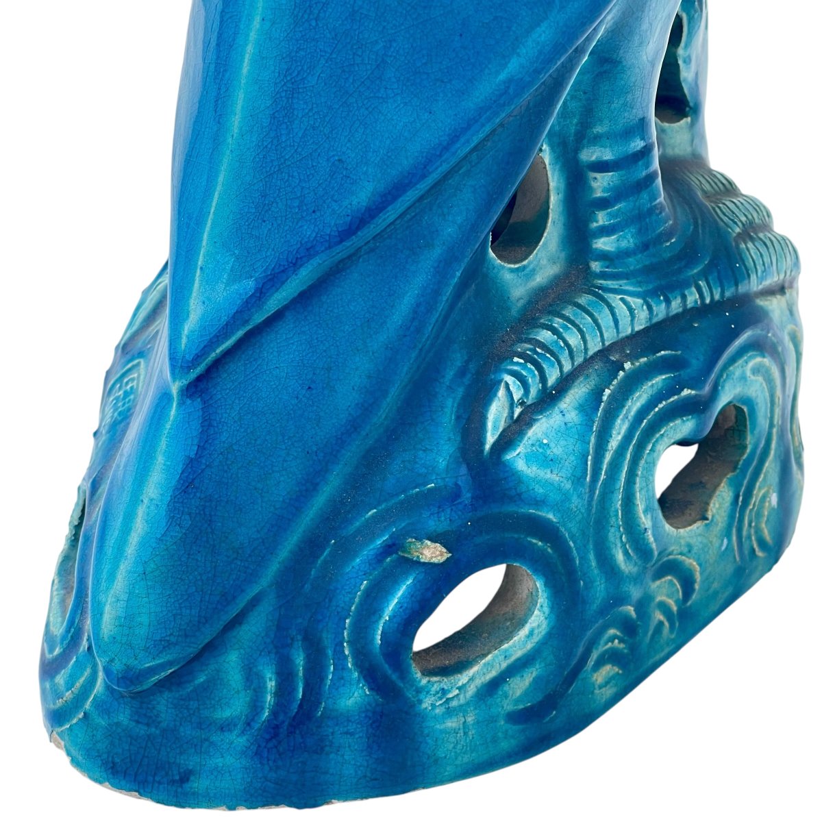 Perroquet en porcelaine 40 cm marque Kangxi - XIXème siècle Dynastie Quing-photo-5