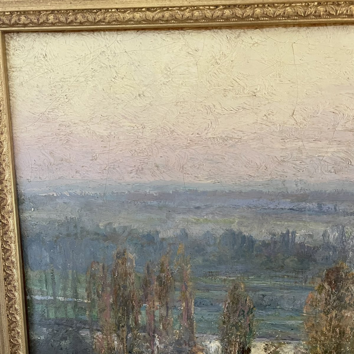 Paysage de campagne signé Maurice Dainville - huile sur toile-photo-3