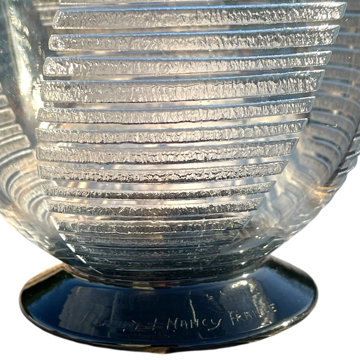 Vase en verre  Art D&eacute;co sign&eacute; Daum Nancy -photo-3