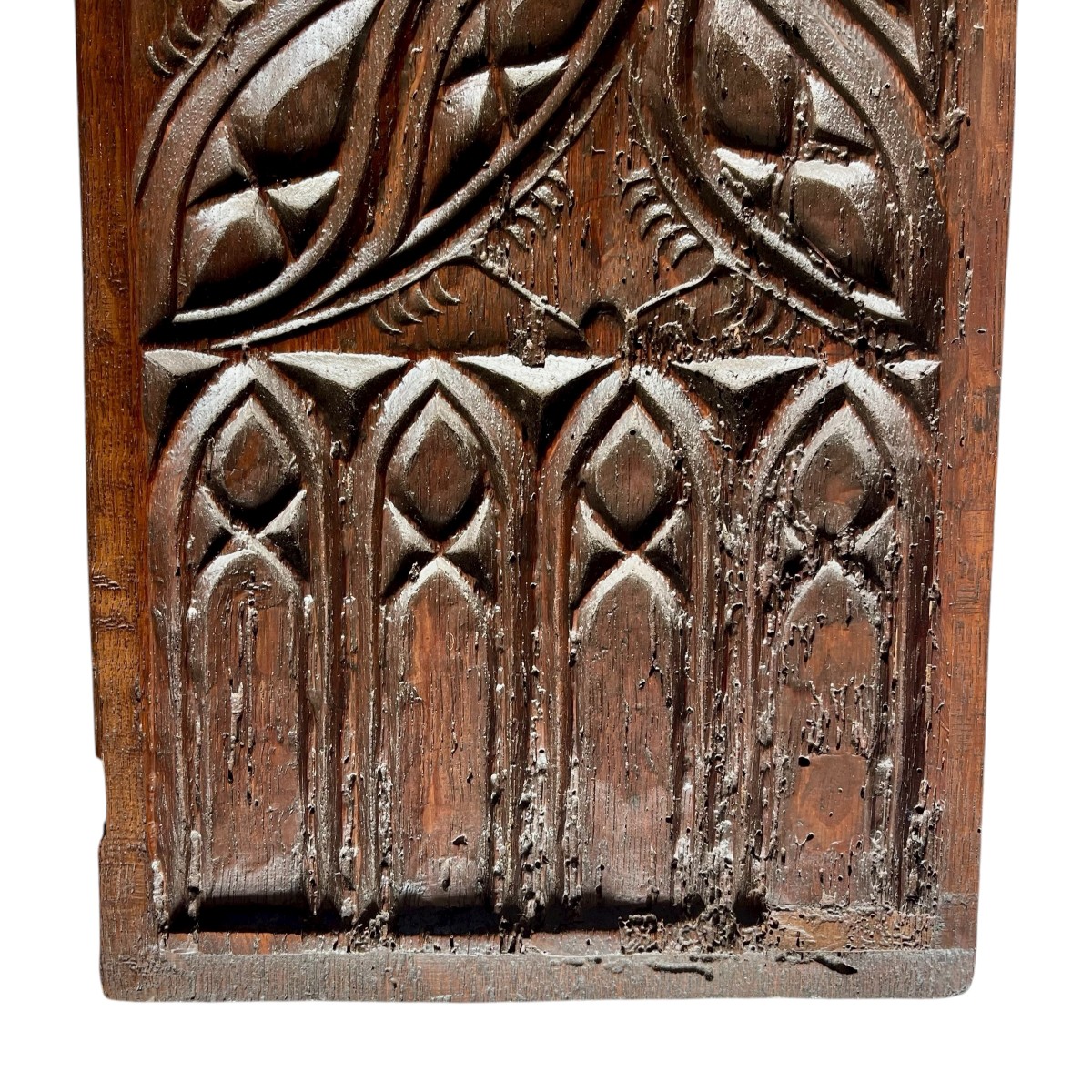 Paire de panneaux de boiserie Gothique en chêne - Haute Epoque-photo-4