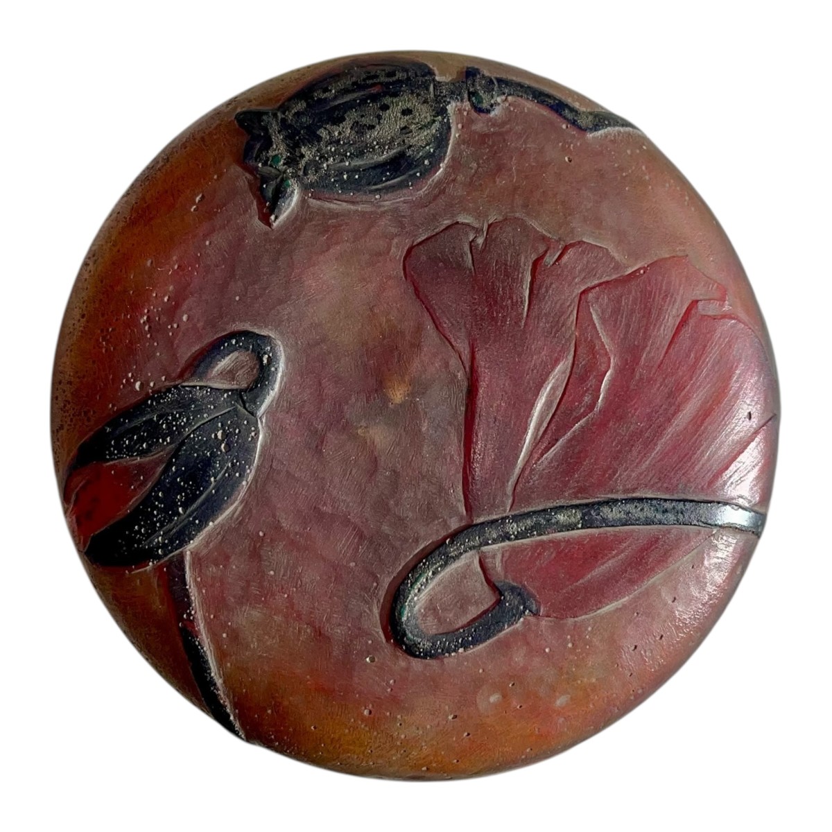 Daum Nancy Covered Pot With Poppy Decoration-photo-2