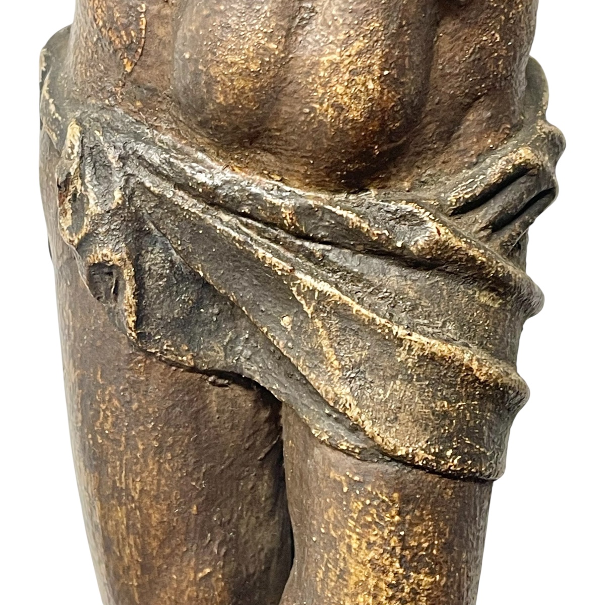 Crucifix de Sacristie en bois noirci, fin XIXe siècle-hauteur 94cm-photo-3