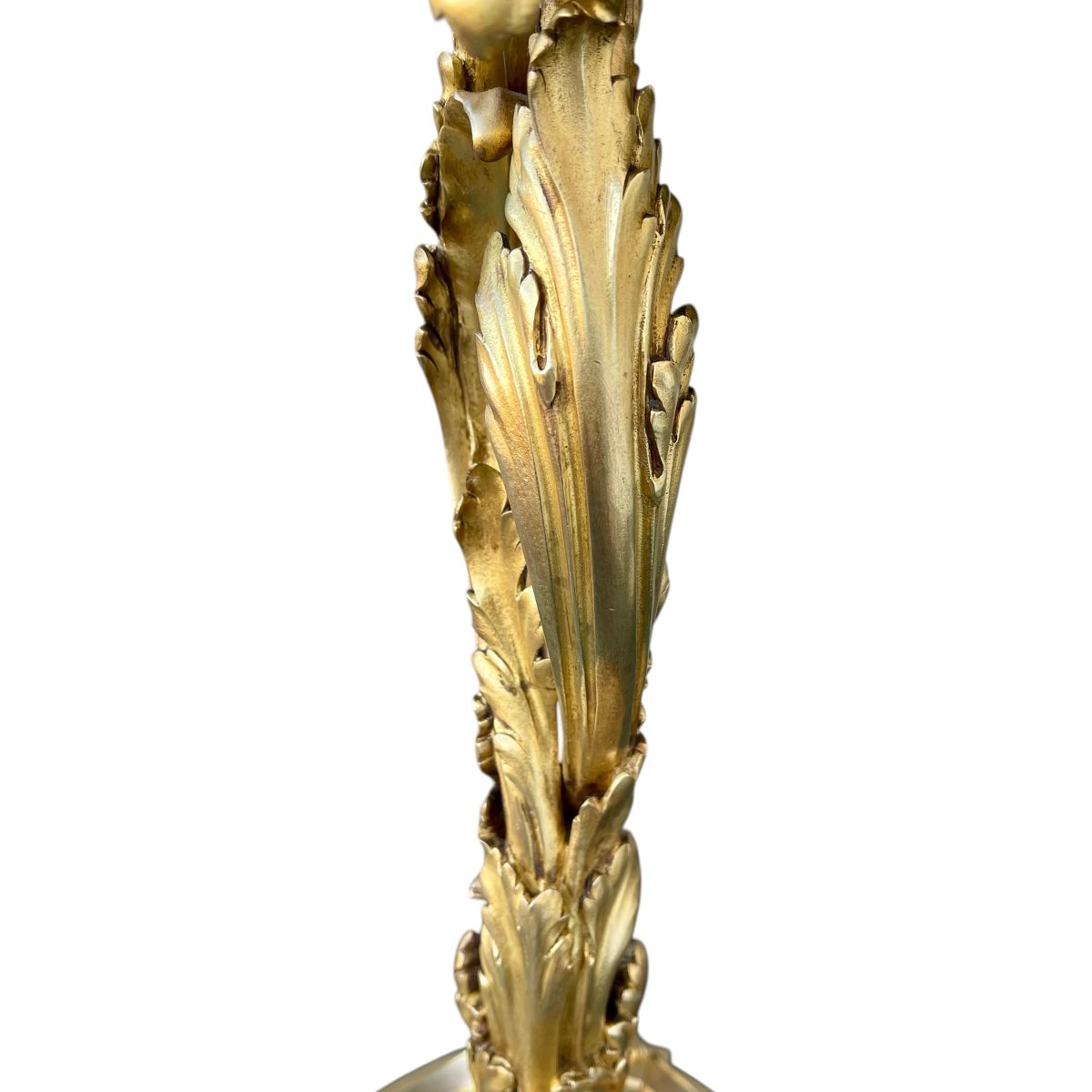Gilded Bronze Lamp Base By François Rambaud, Susse Frères Cast Iron-photo-2