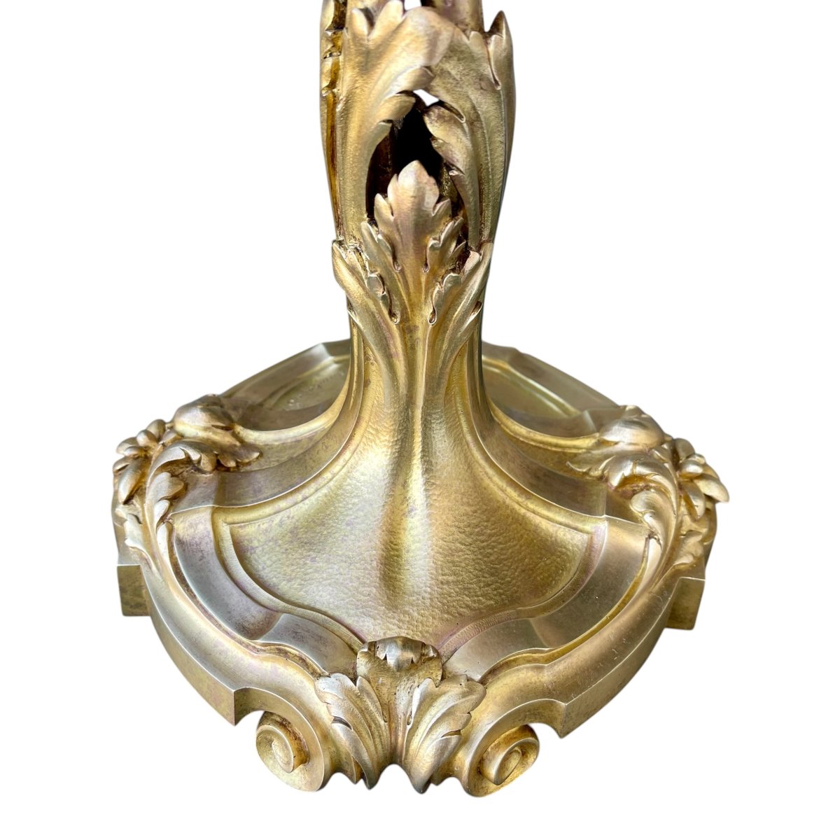 Gilded Bronze Lamp Base By François Rambaud, Susse Frères Cast Iron-photo-2