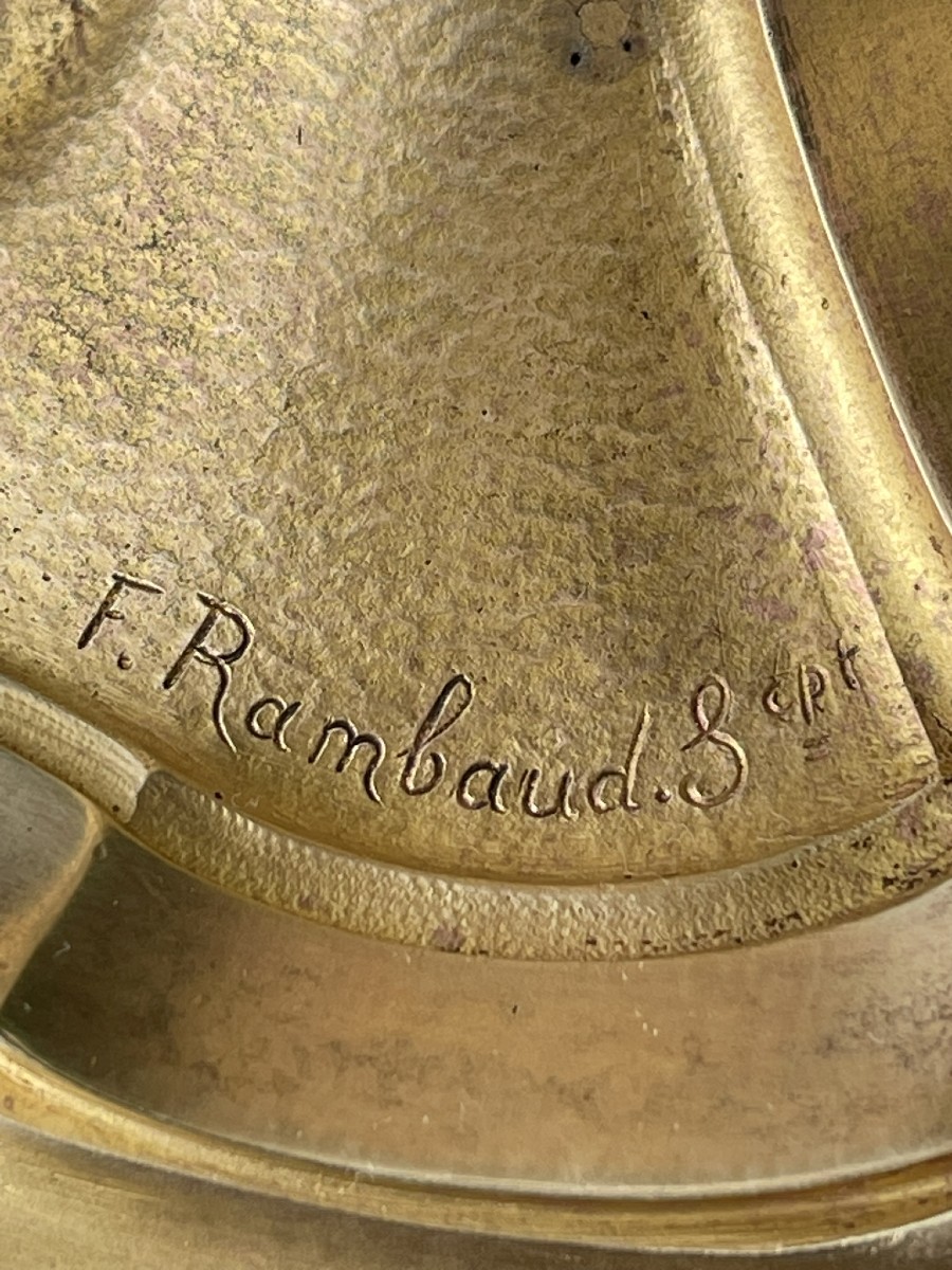 Gilded Bronze Lamp Base By François Rambaud, Susse Frères Cast Iron-photo-5