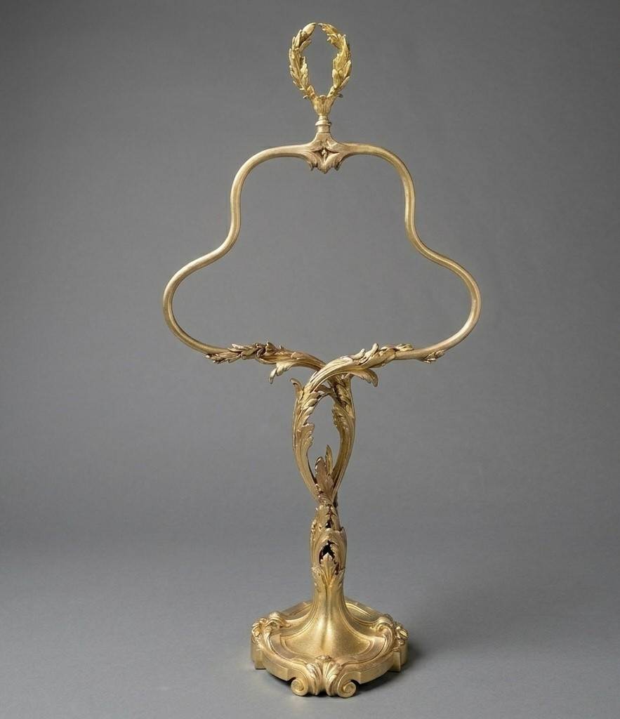 Gilded Bronze Lamp Base By François Rambaud, Susse Frères Cast Iron