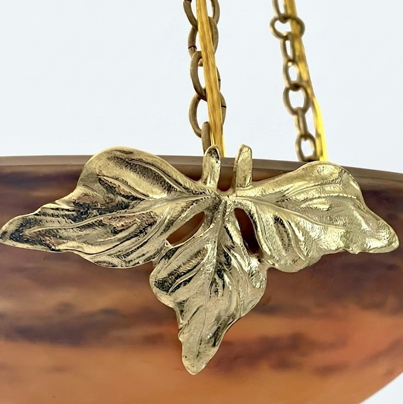 suspension Muller Frères Lunéville - Lustre plafonnier Art Nouveau-photo-2