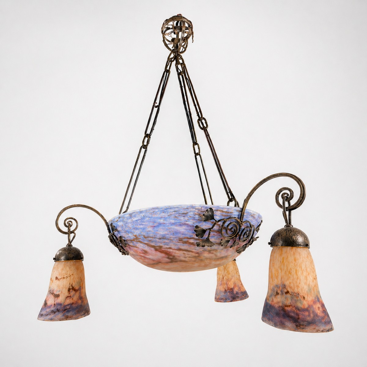 Suspension signée Muller frères Lunéville,  époque Art Déco 