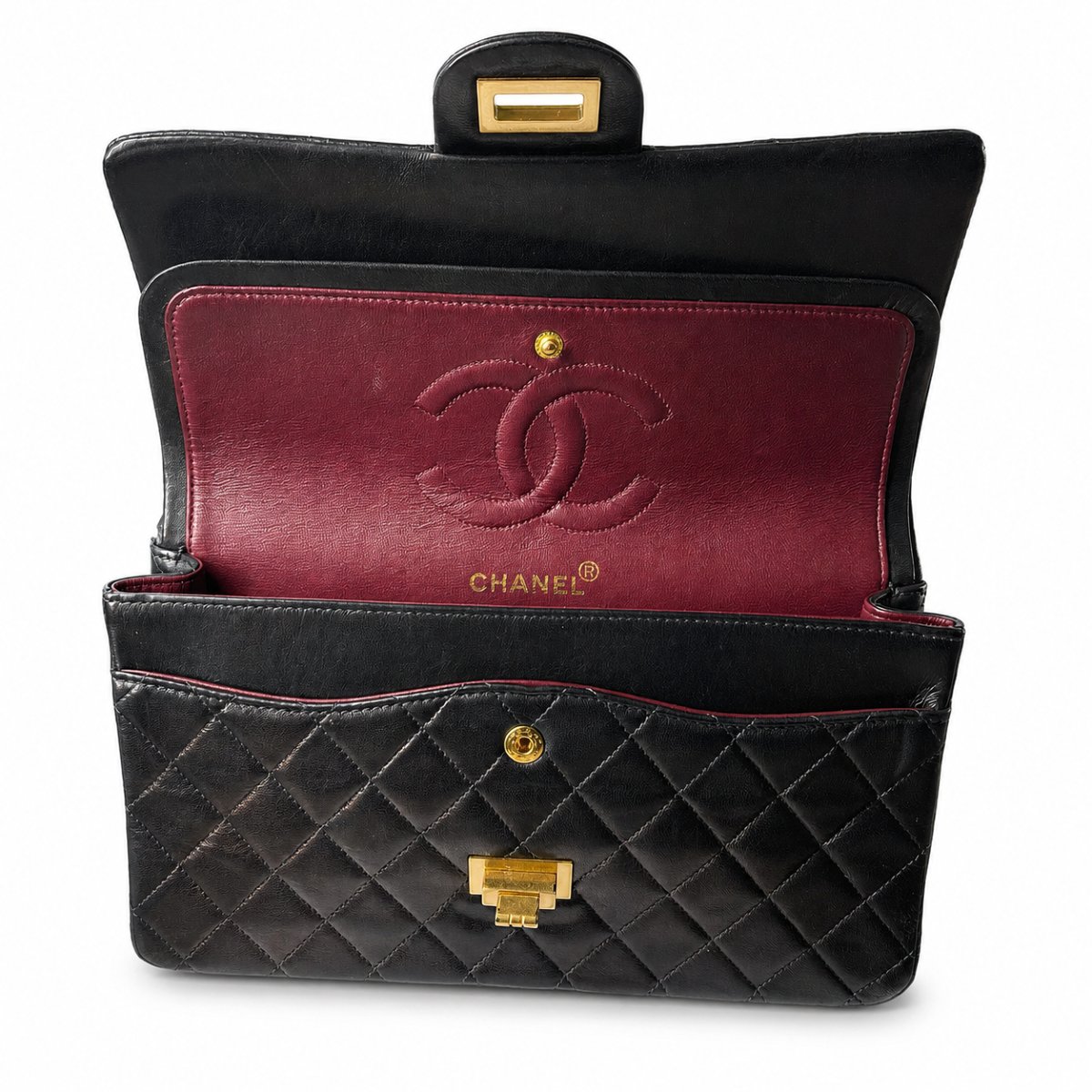 Chanel 2.55 Mademoiselle Vintage, Quilted Black Leather, Circa 1997-1999-photo-2