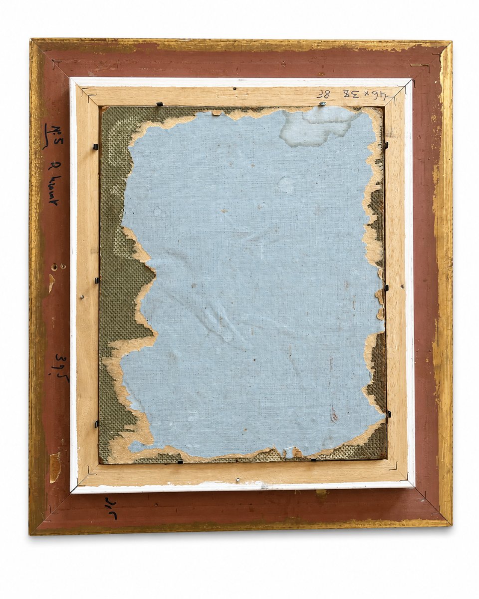 R.Fremond , Enfant au voilier , huile sur isorel, école havraise début XXème-photo-4