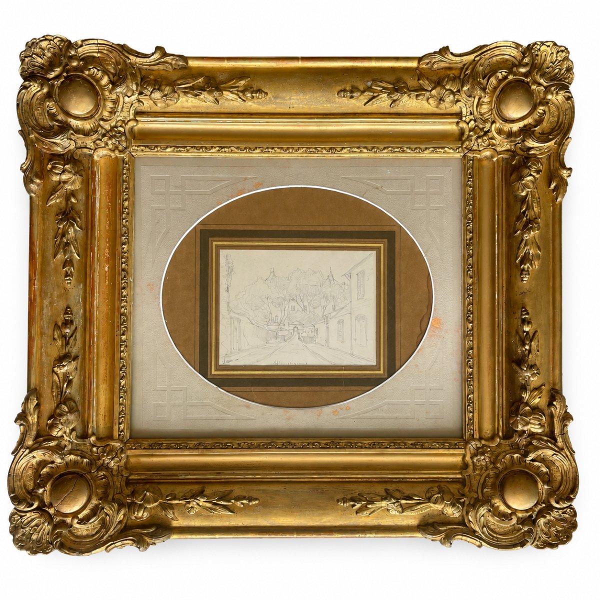 Dessin au crayon, Henri joseph Harpignies, Vau-photo-2