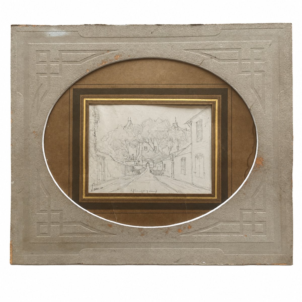 Dessin au crayon, Henri joseph Harpignies, Vau-photo-3