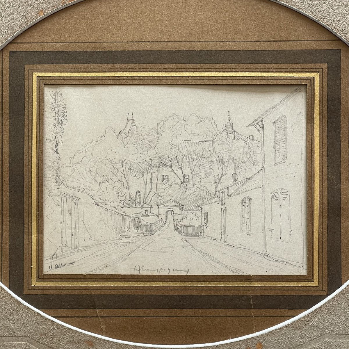 Dessin, Henri joseph Harpignies - Le château de Pau