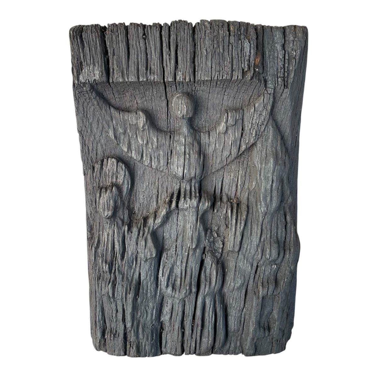 Deux corbeaux religieux en chêne sculpté, début XVIème, Haute époque-photo-3
