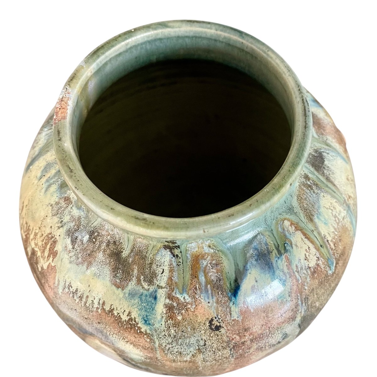 Jean Pointu – Polychrome Flambé Stoneware Vase – Puisaye – Art Nouveau-photo-1