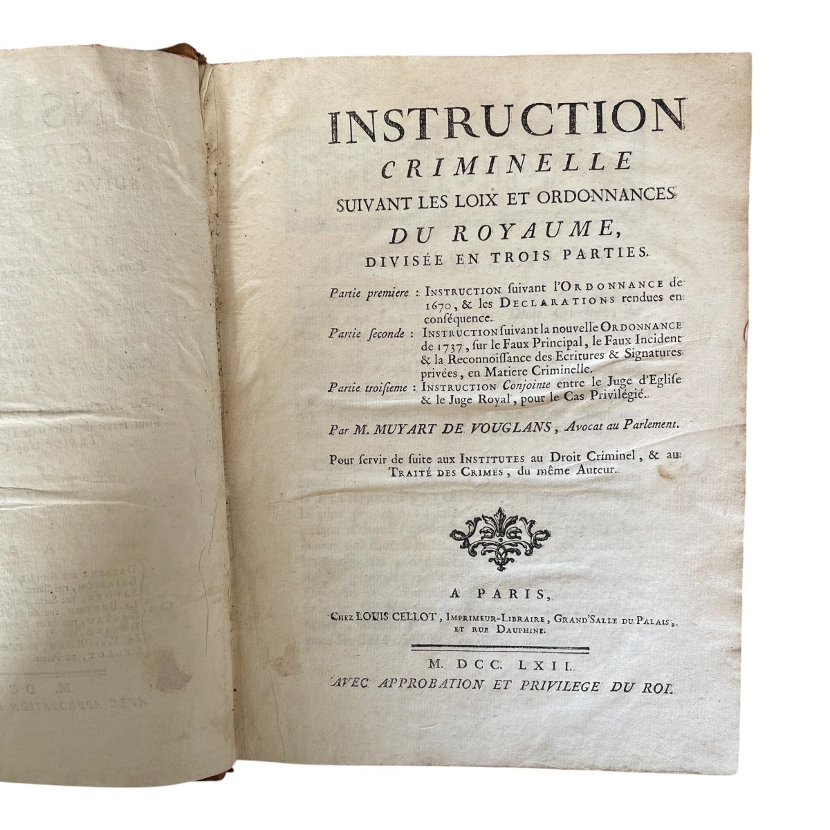Muyart De Vouglans - Instruction criminelle suivant les lois du Royaume - 1762 - In-4° -photo-4