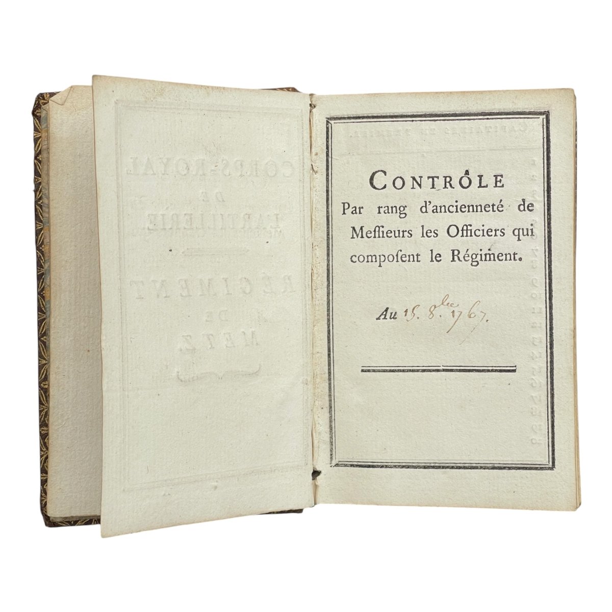 Contrôle manuscrit du régiment de Metz – Corps royal de l’artillerie – 1767-photo-2