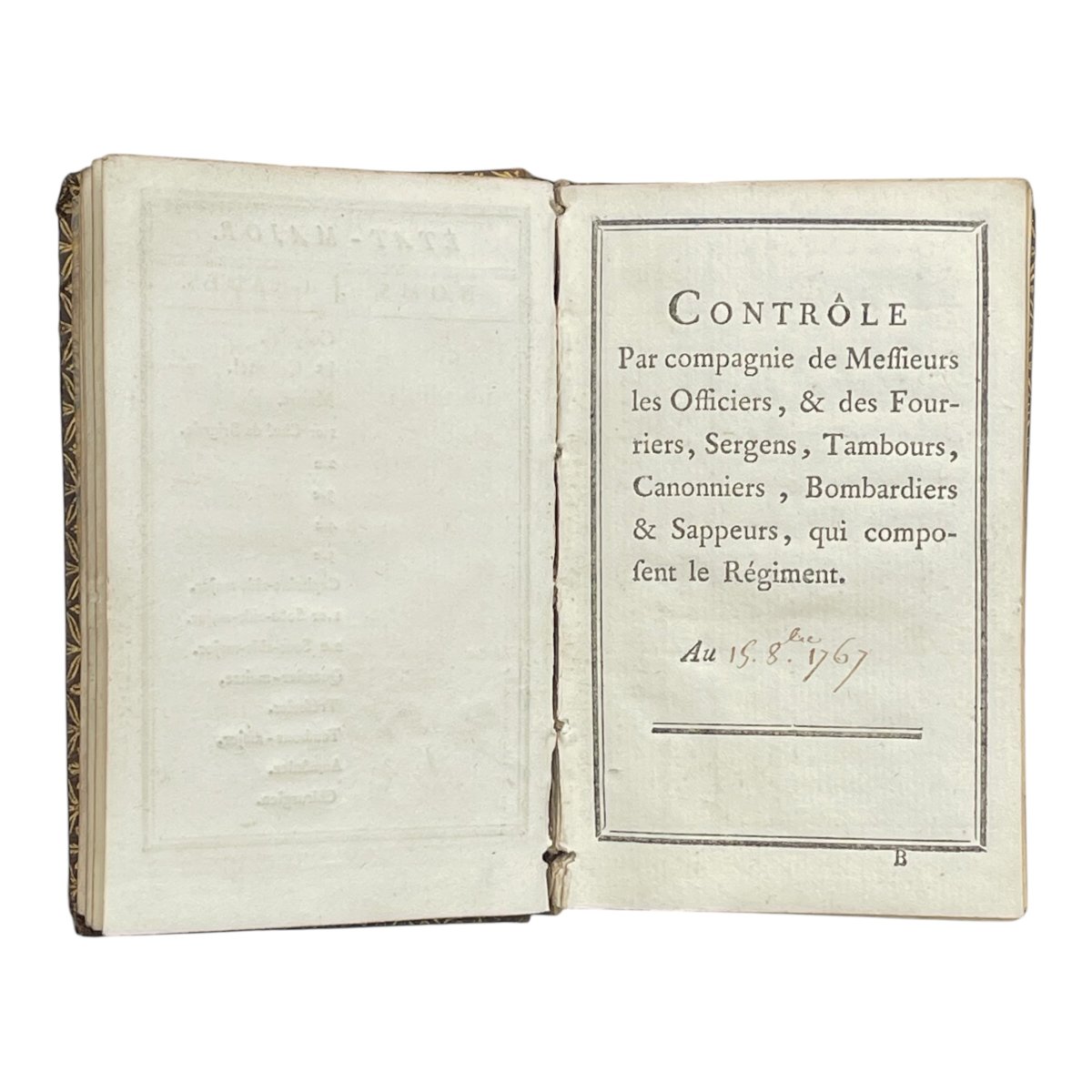 Contrôle manuscrit du régiment de Metz – Corps royal de l’artillerie – 1767-photo-4