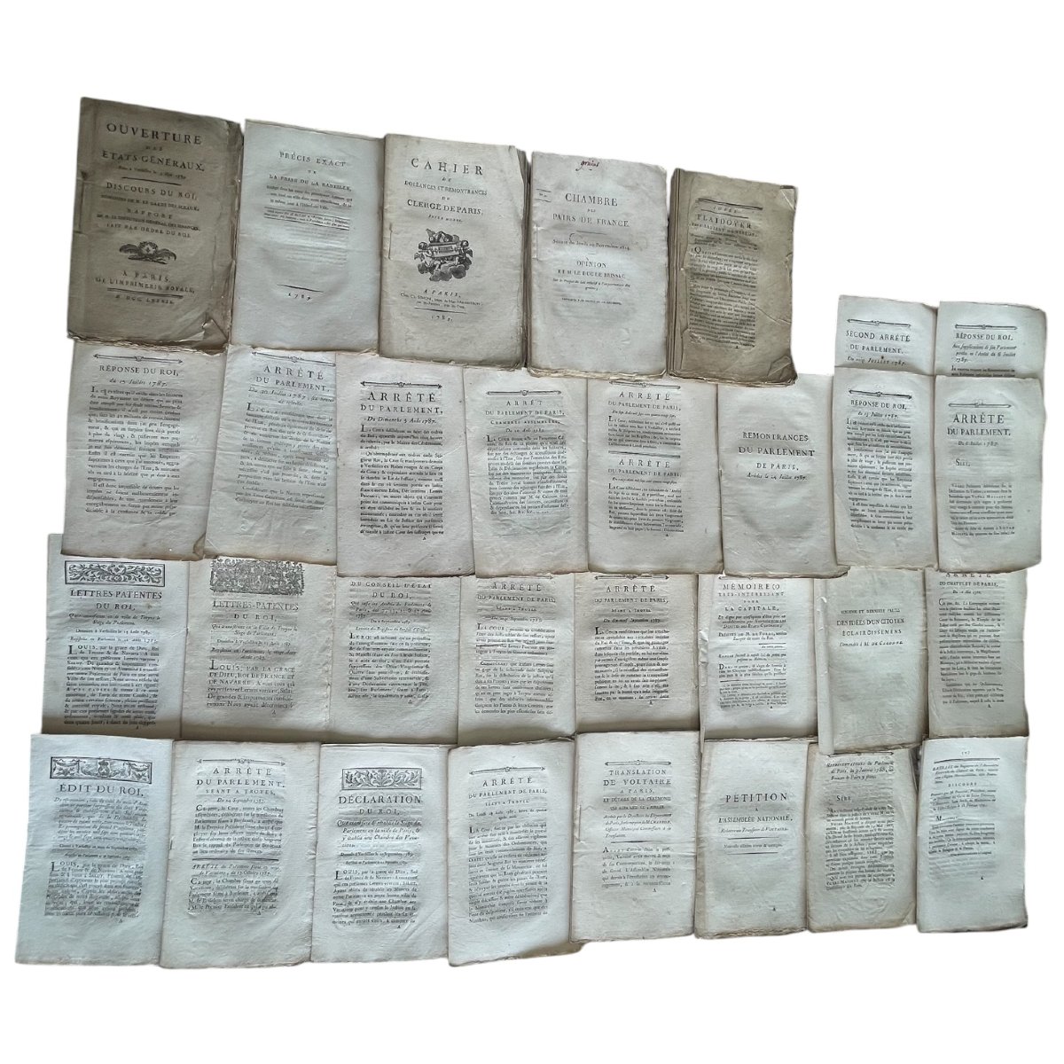 Ensemble de 27 imprimés -Louis XVI, états généraux, Bastille, Révolution française,1787 à 1791-photo-2